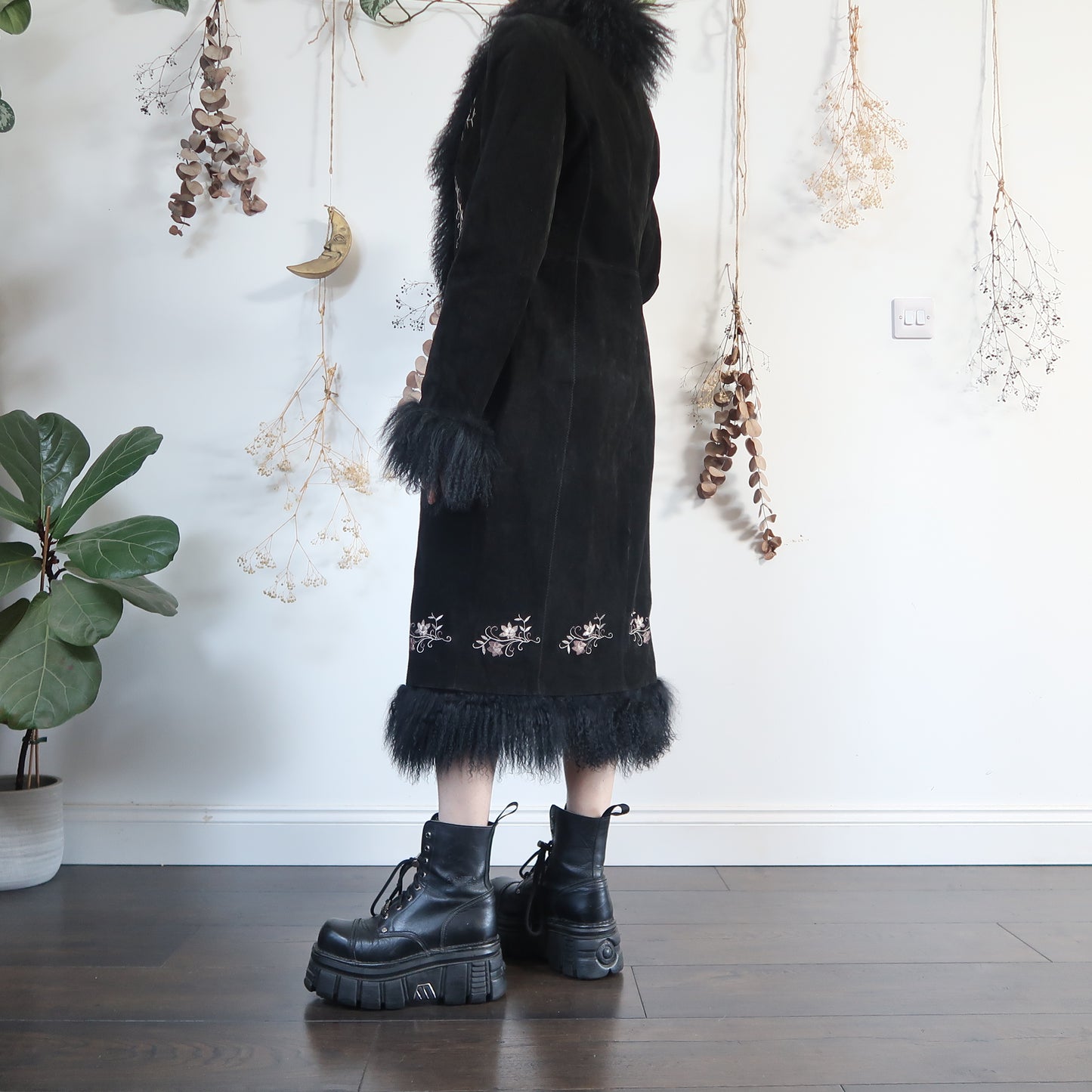 Black afghan coat - size M