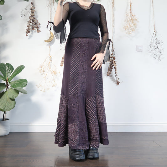 Purple patchwork skirt - size M