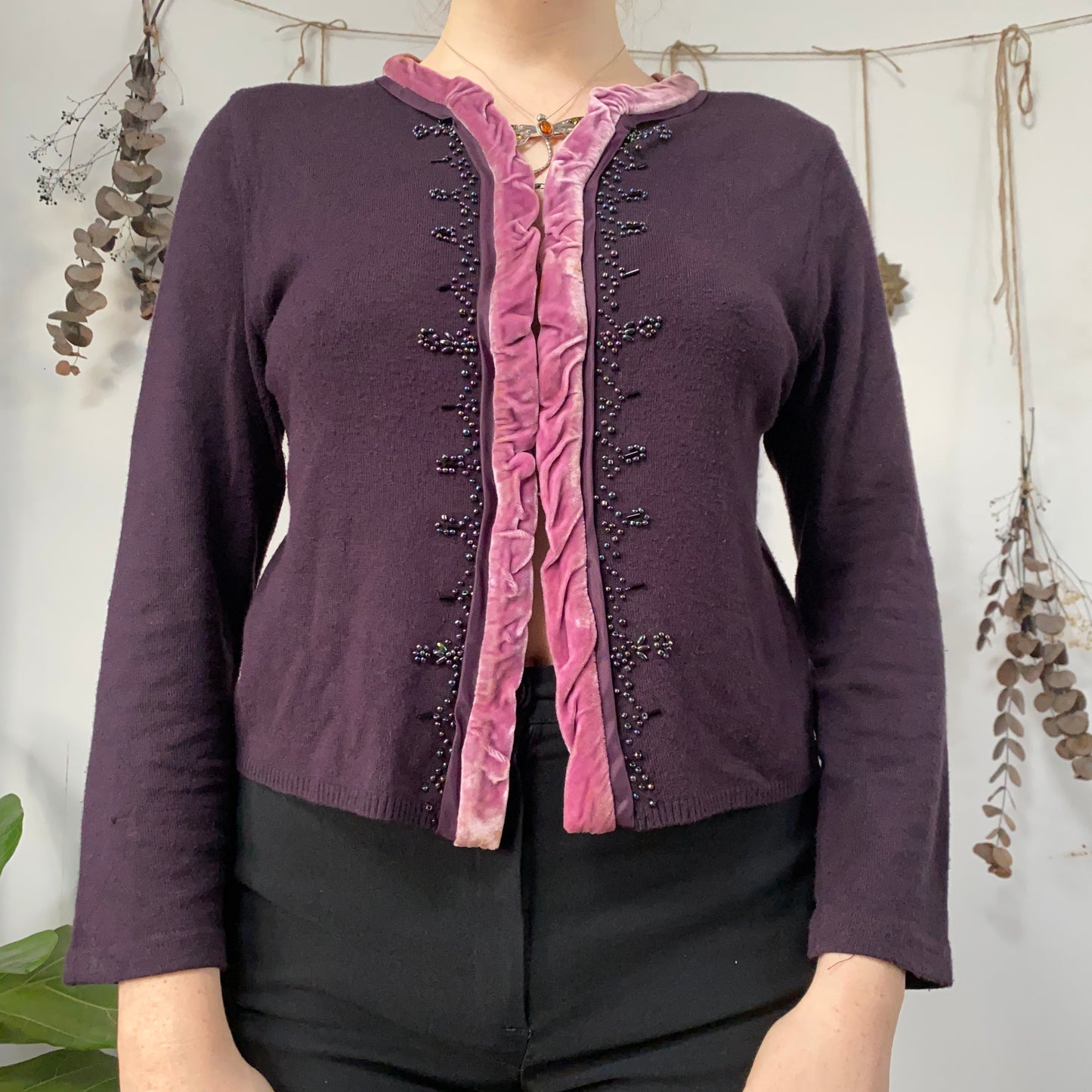 Purple cardi top - size M/L