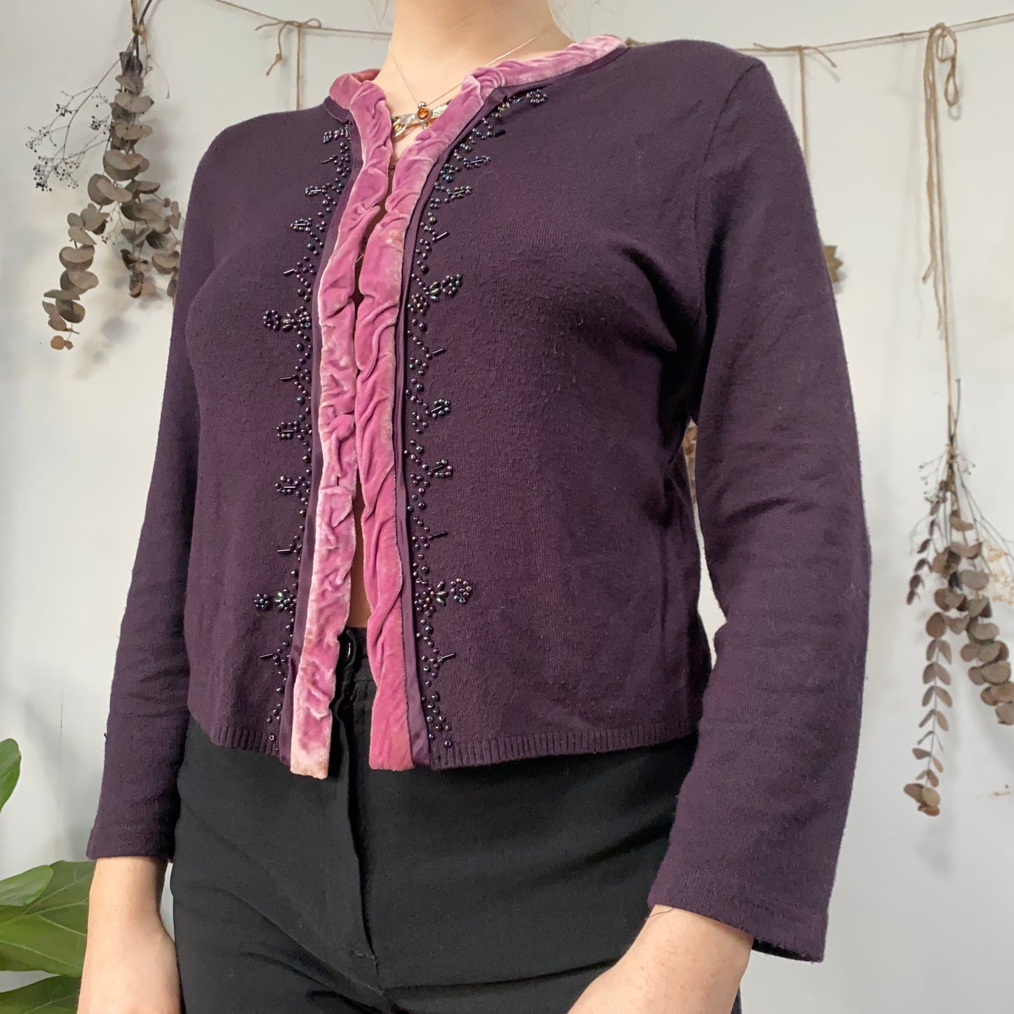 Purple cardi top - size M/L