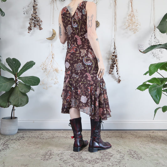 Brown whimsical dress - size L