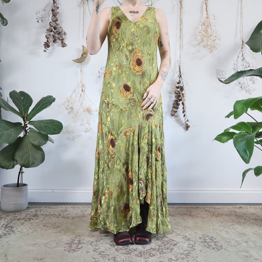 Green beaded dress - size L