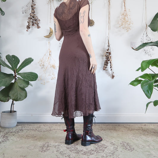Brown silk dress - size M