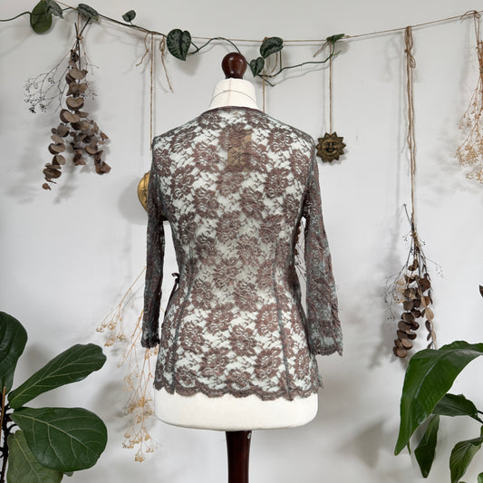 Lace mesh top - size L