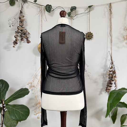 Black mesh top - size M