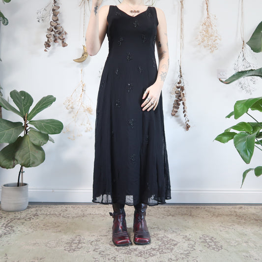 Black beaded dress - size M