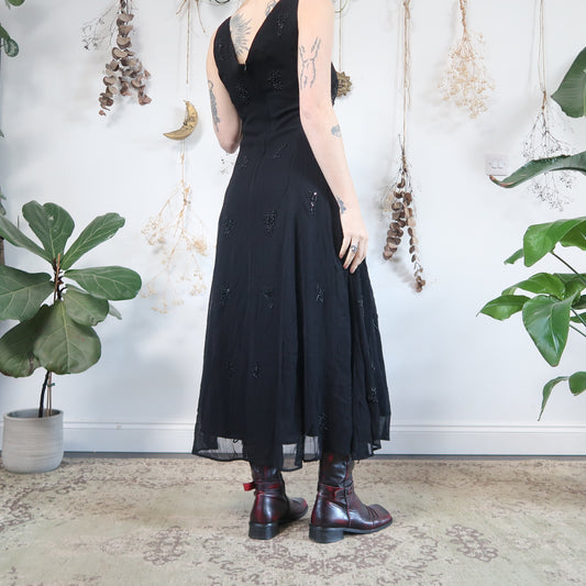 Black beaded dress - size M