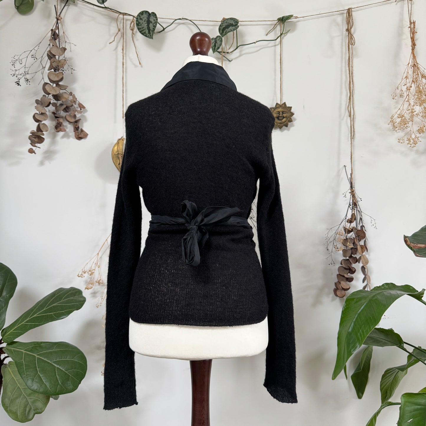 Black wrap blouse - size M