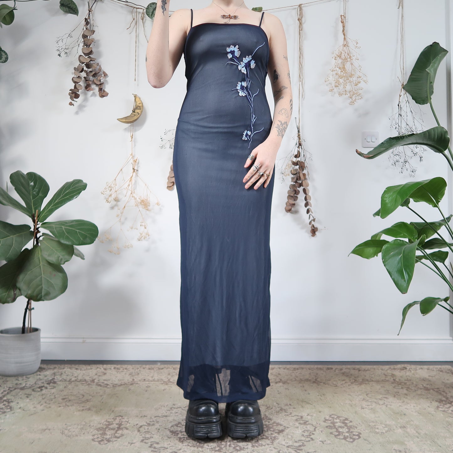 Blue mesh dress - size XS/S