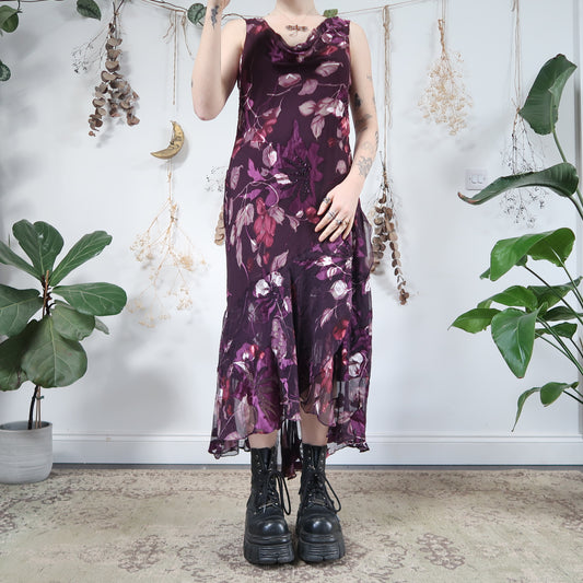 Purple floral dress - size L