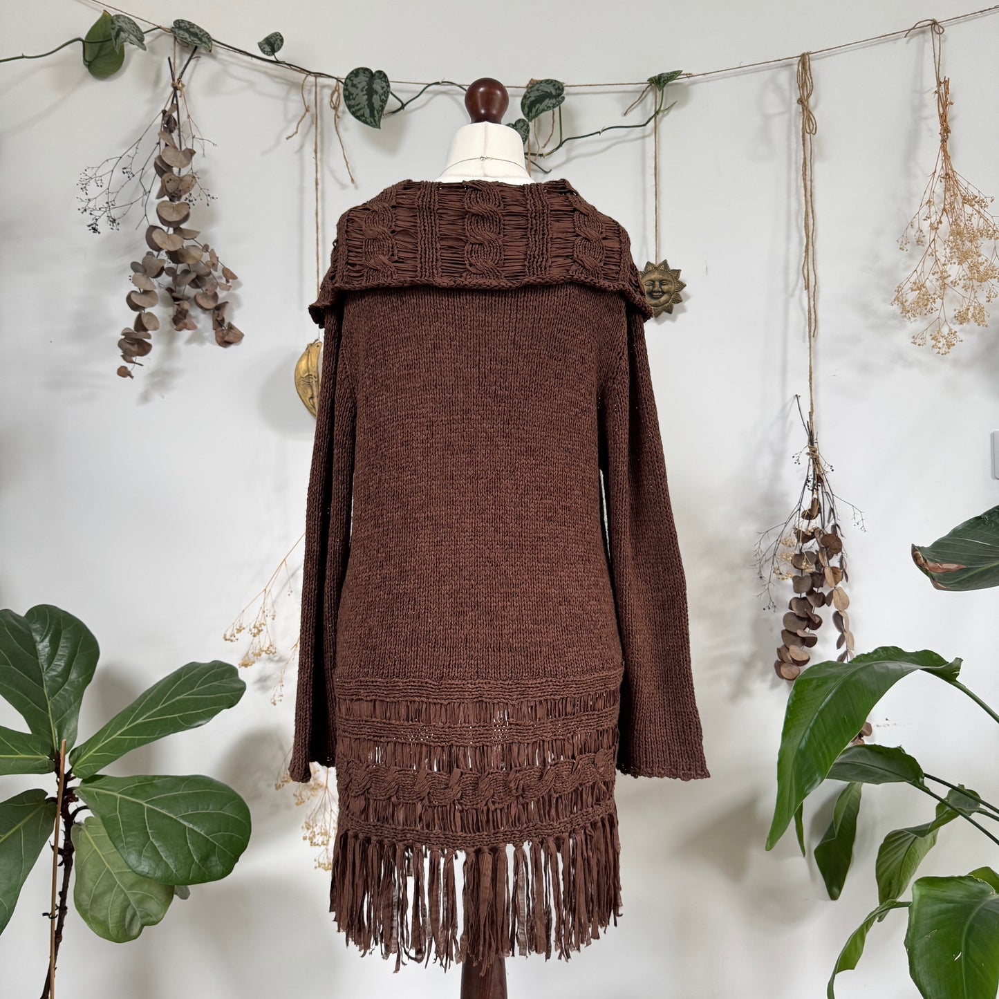 Brown knit cardigan - size L/XL
