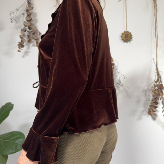 Brown velvet top - size L