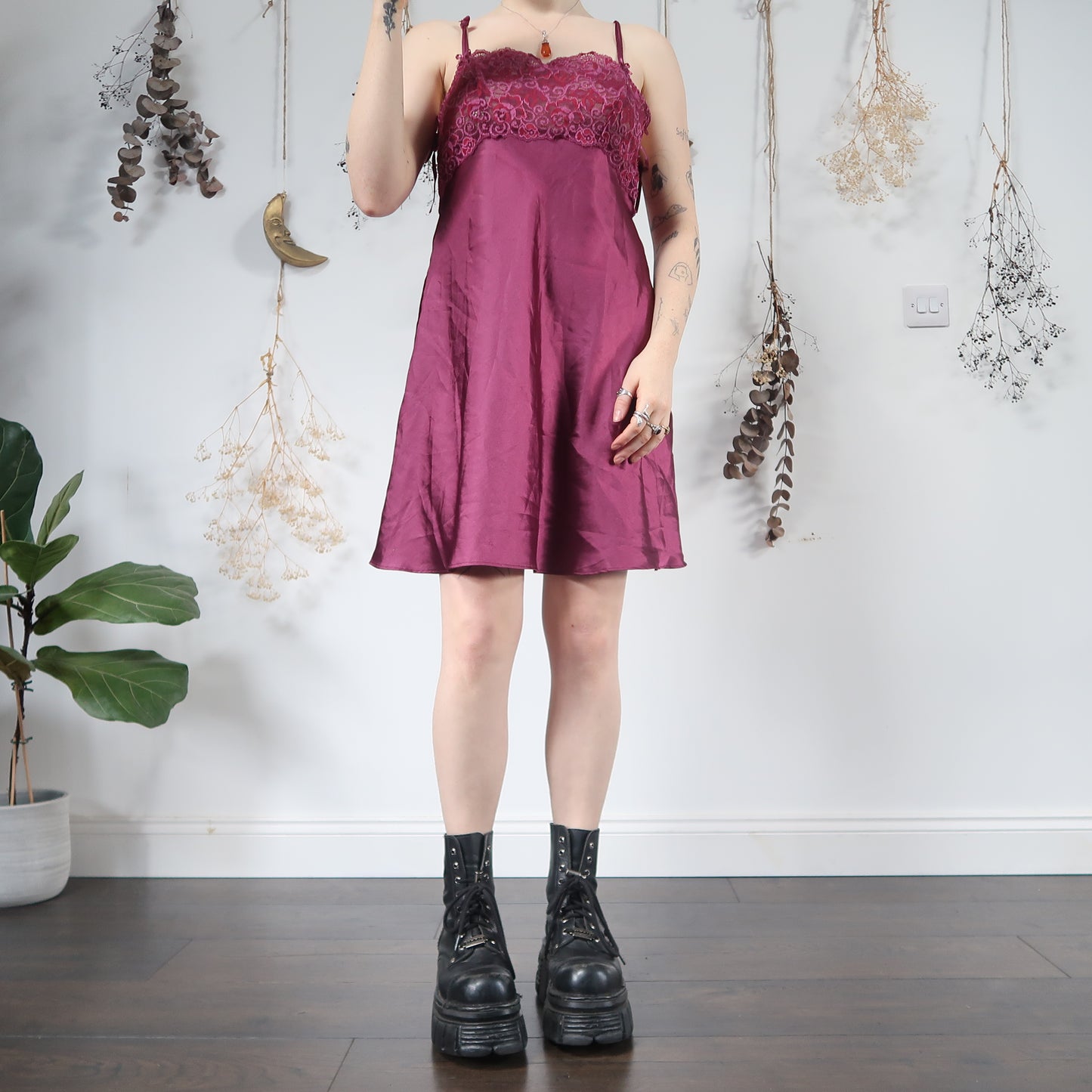 Berry slip dress - size M