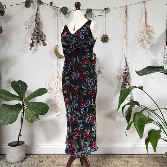 Velvet embossed dress - size M