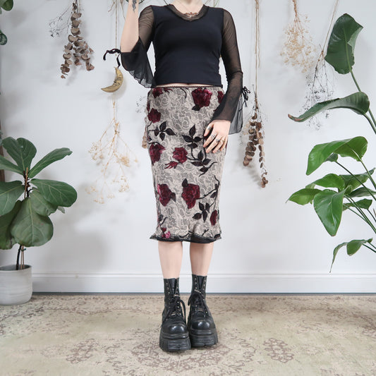 Velvet embossed skirt - size S/M