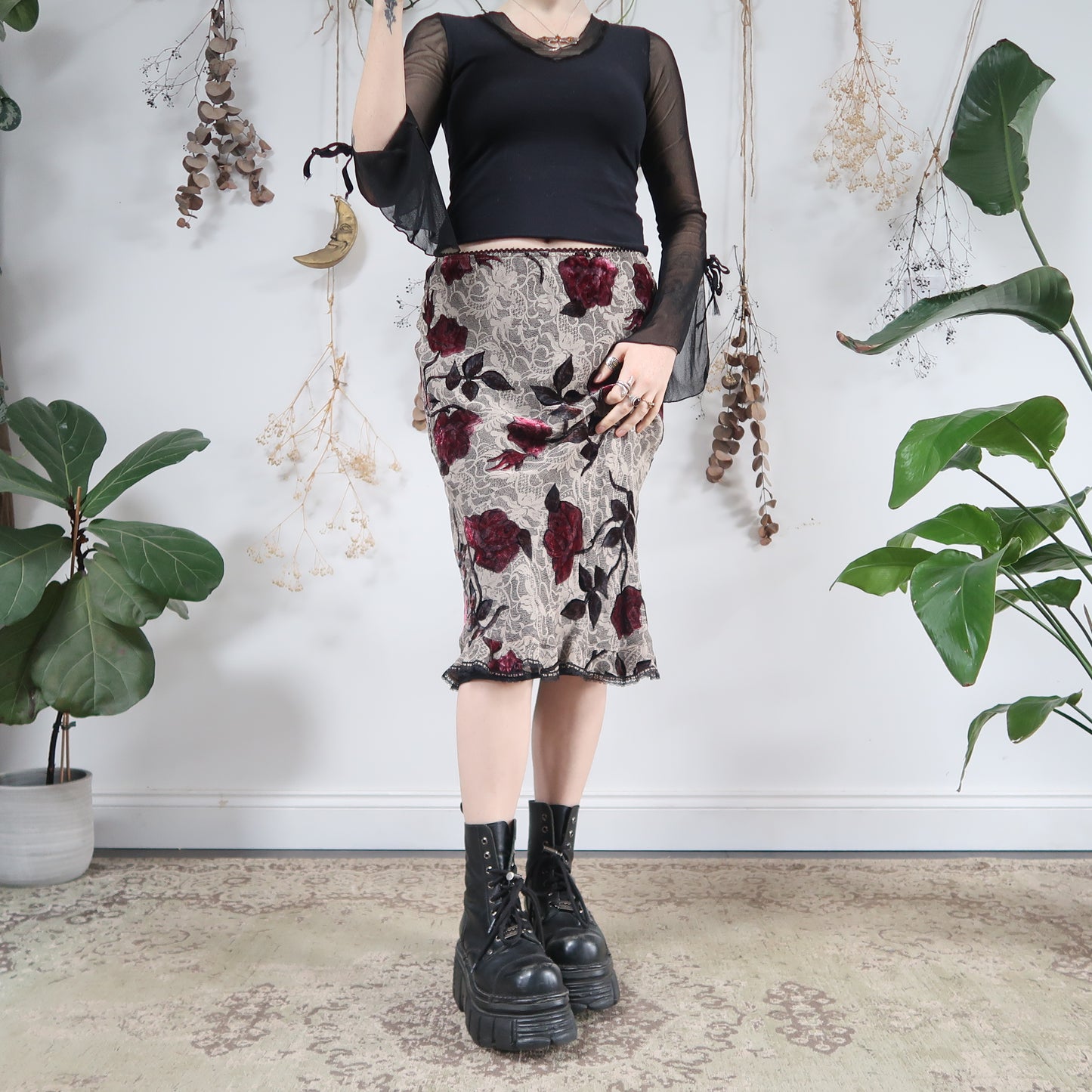 Velvet embossed skirt - size S/M