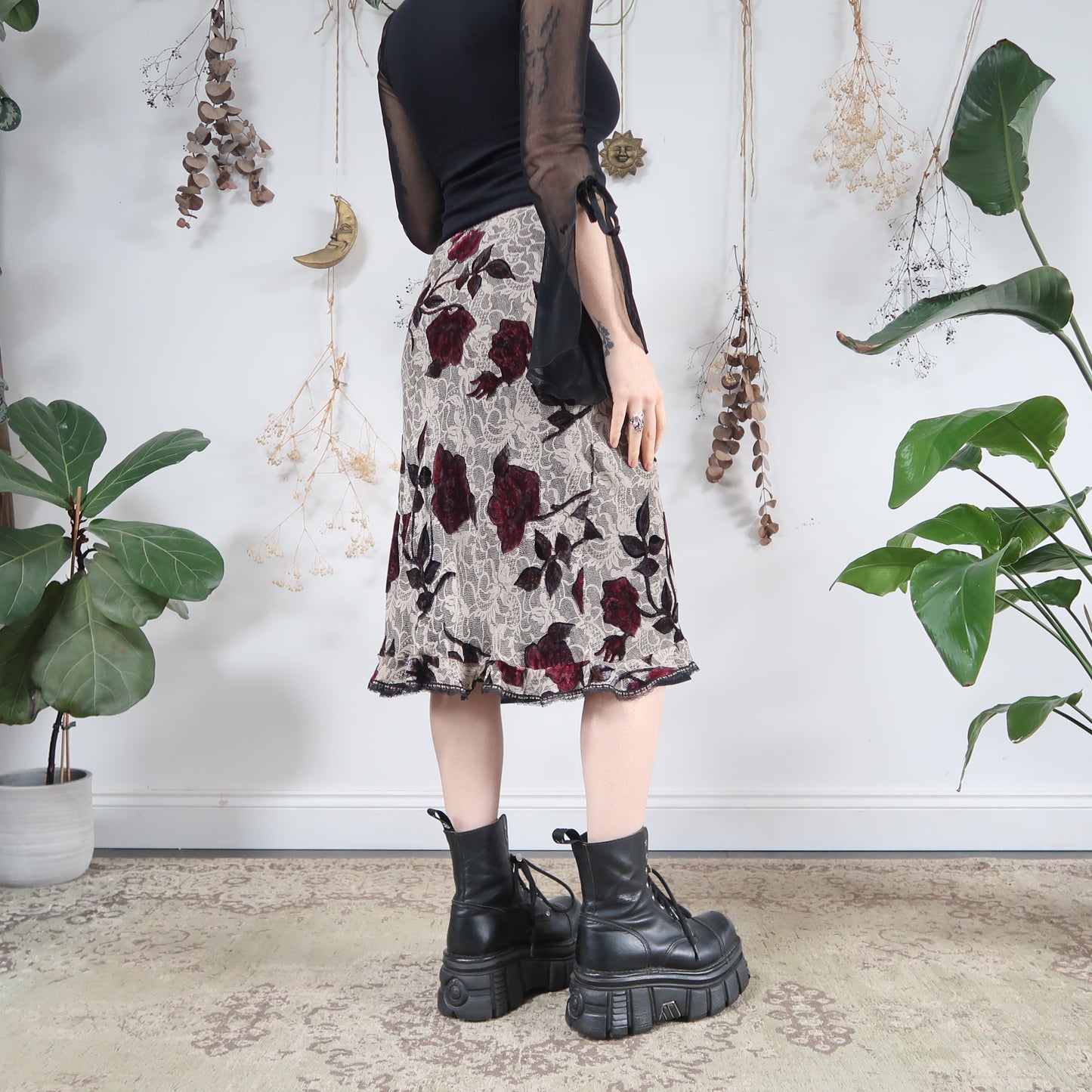 Velvet embossed skirt - size S/M