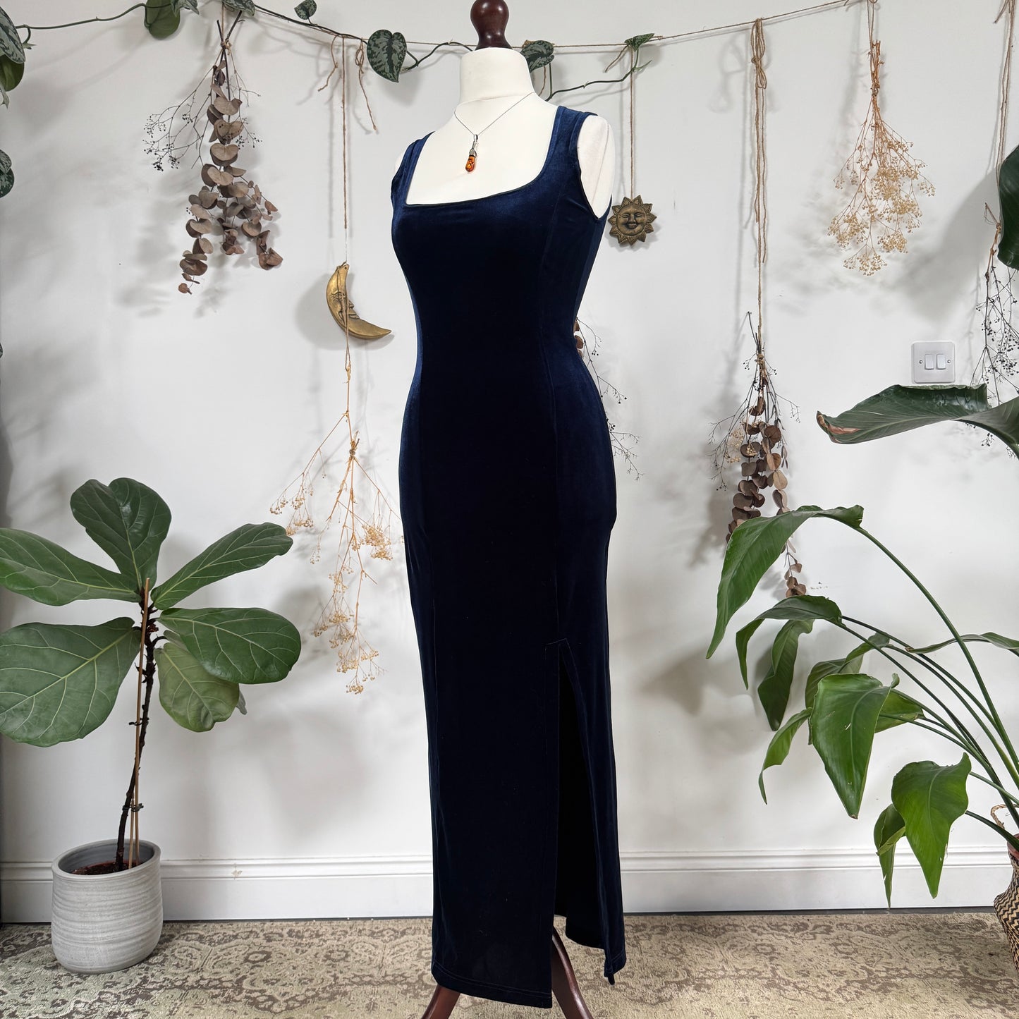 Blue velvet dress - size S