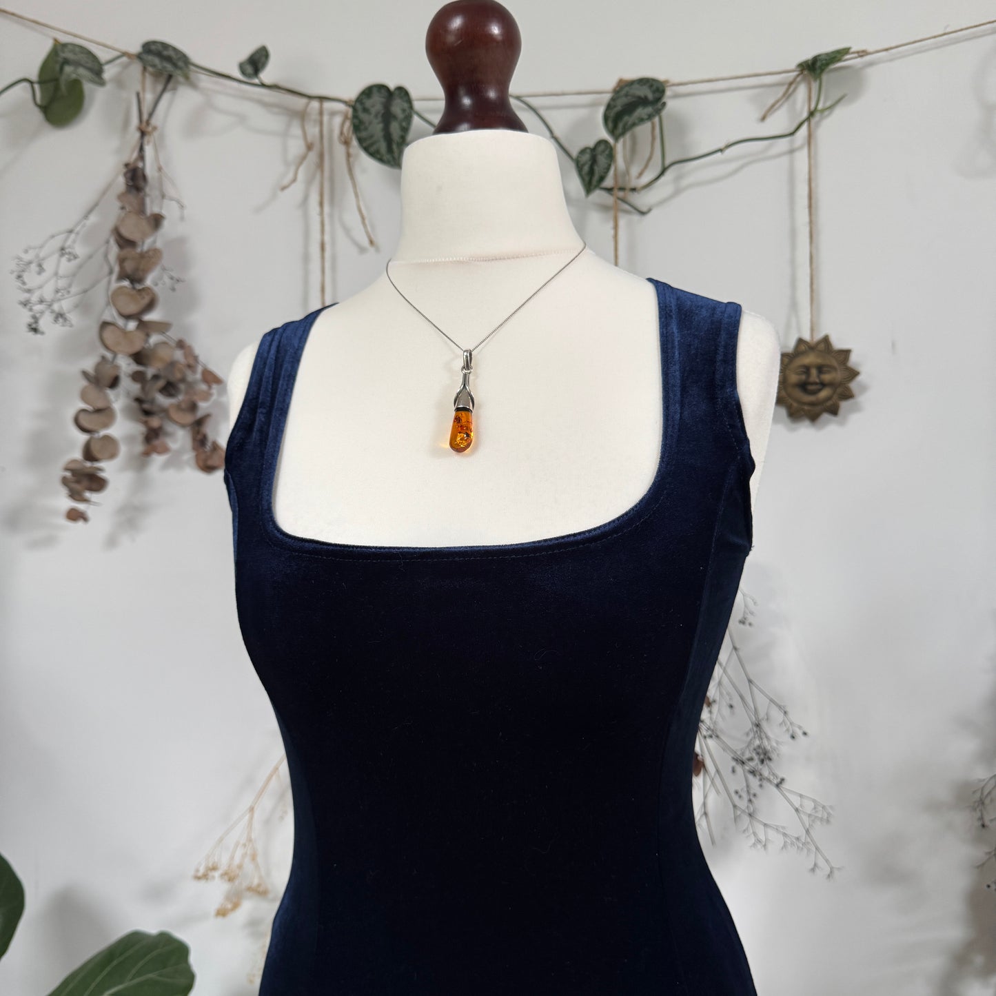 Blue velvet dress - size S