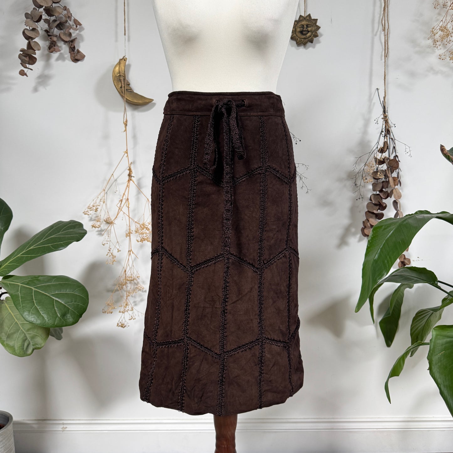 Brown suede skirt - size S