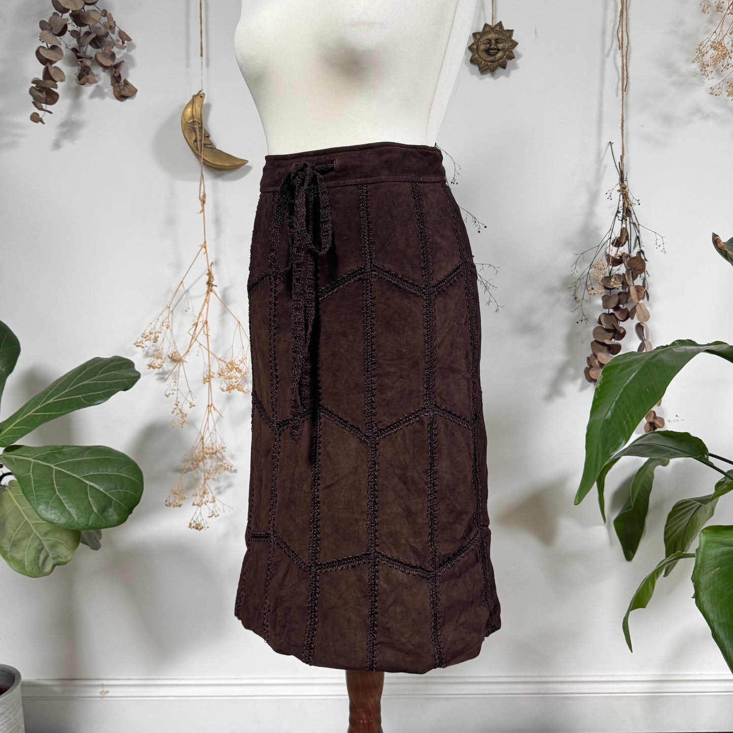 Brown suede skirt - size S