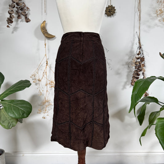 Brown suede skirt - size S
