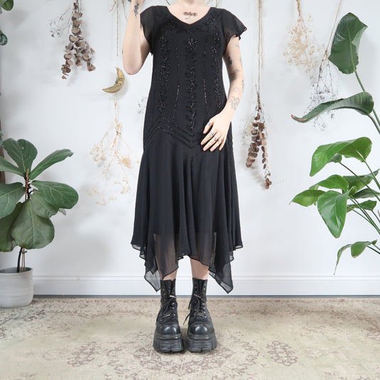 Black beaded dress - size L