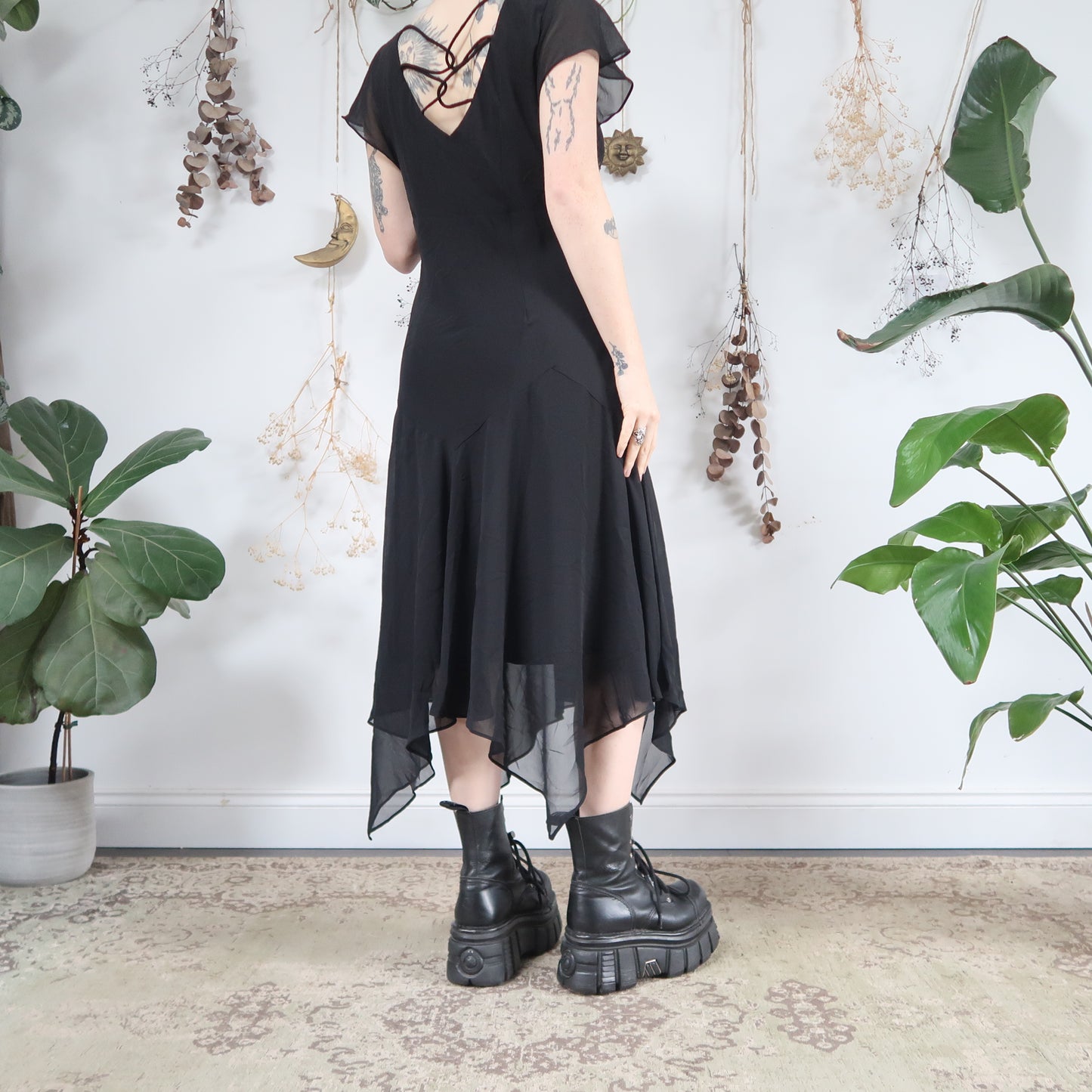 Black beaded dress - size L