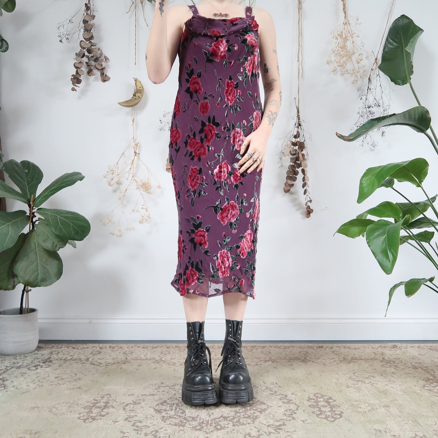 Velvet embossed dress - size S/M