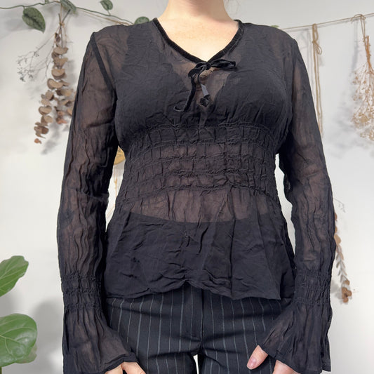 Sheer black blouse - size M