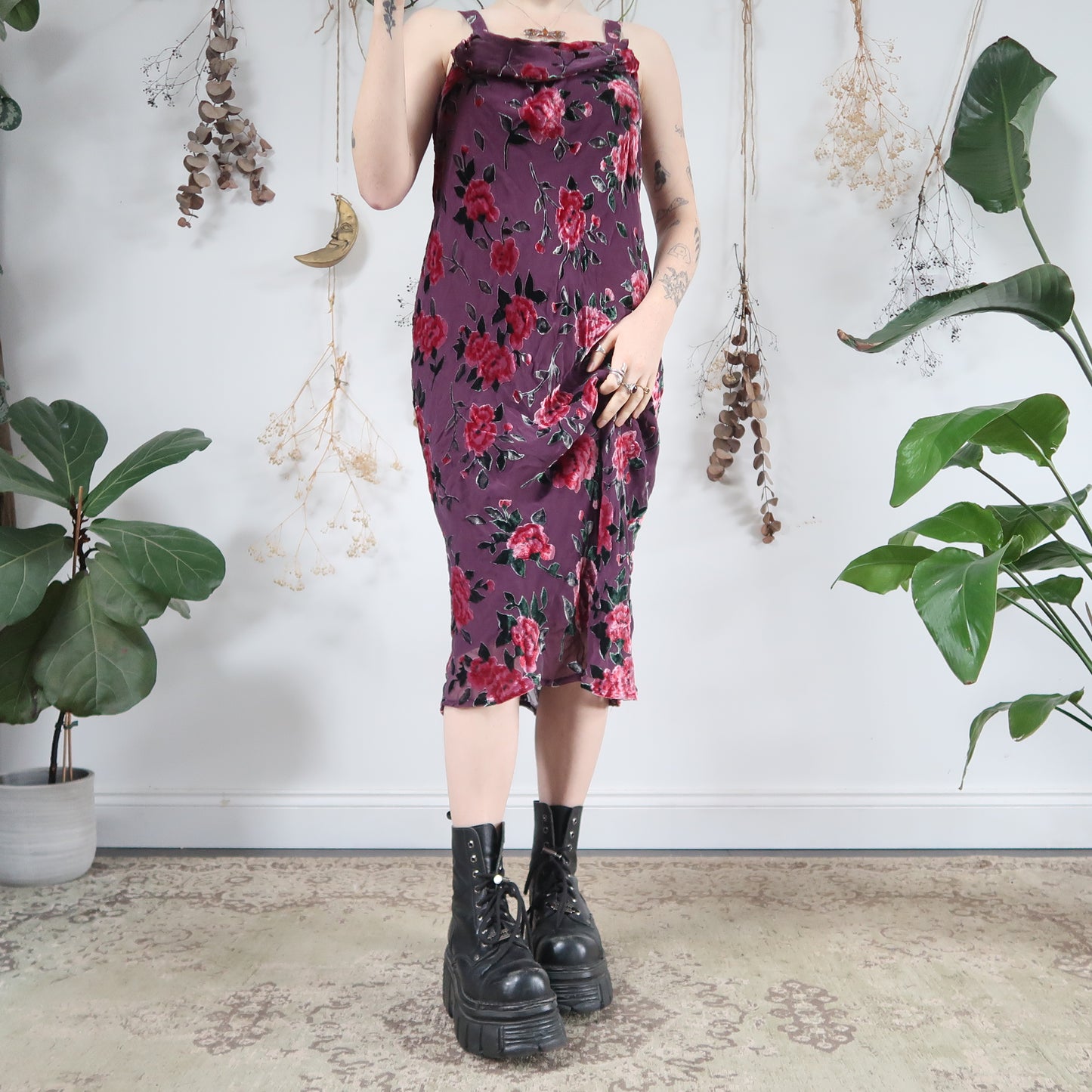 Velvet embossed dress - size S/M