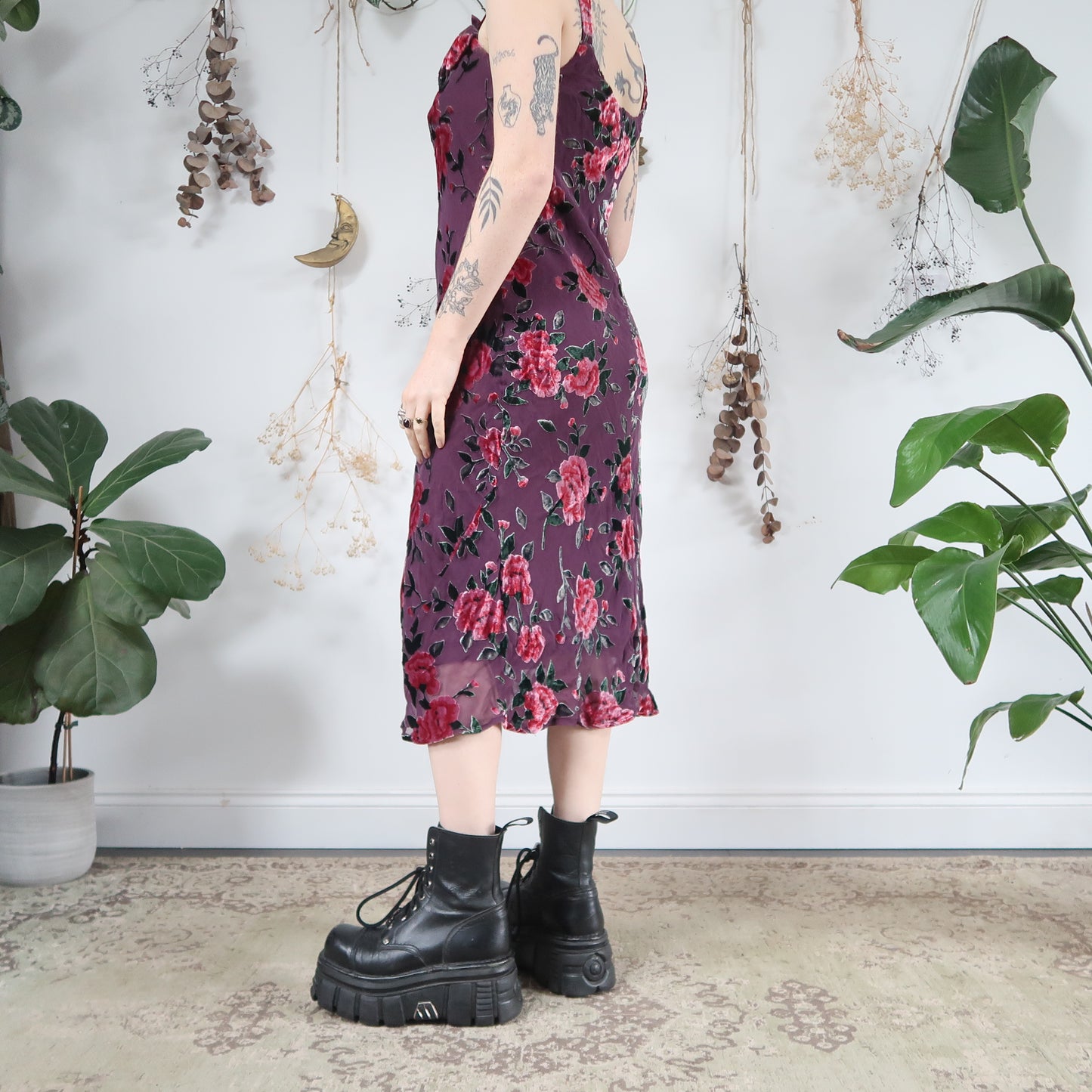 Velvet embossed dress - size S/M