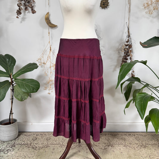 Purple tiered skirt - size L