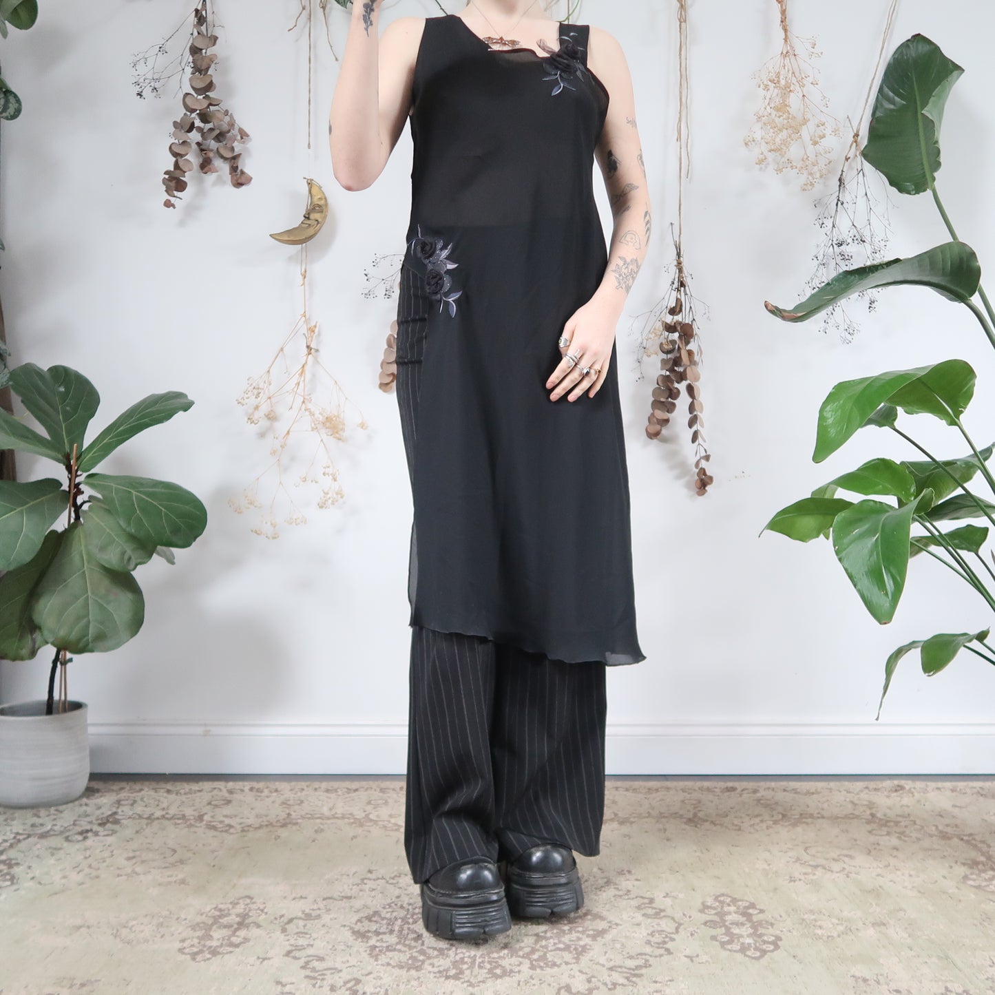 Black slip dress - size M/L