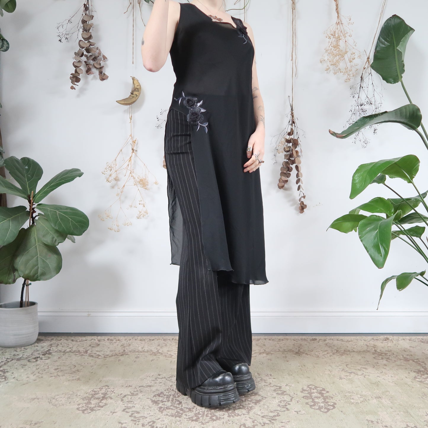 Black slip dress - size M/L