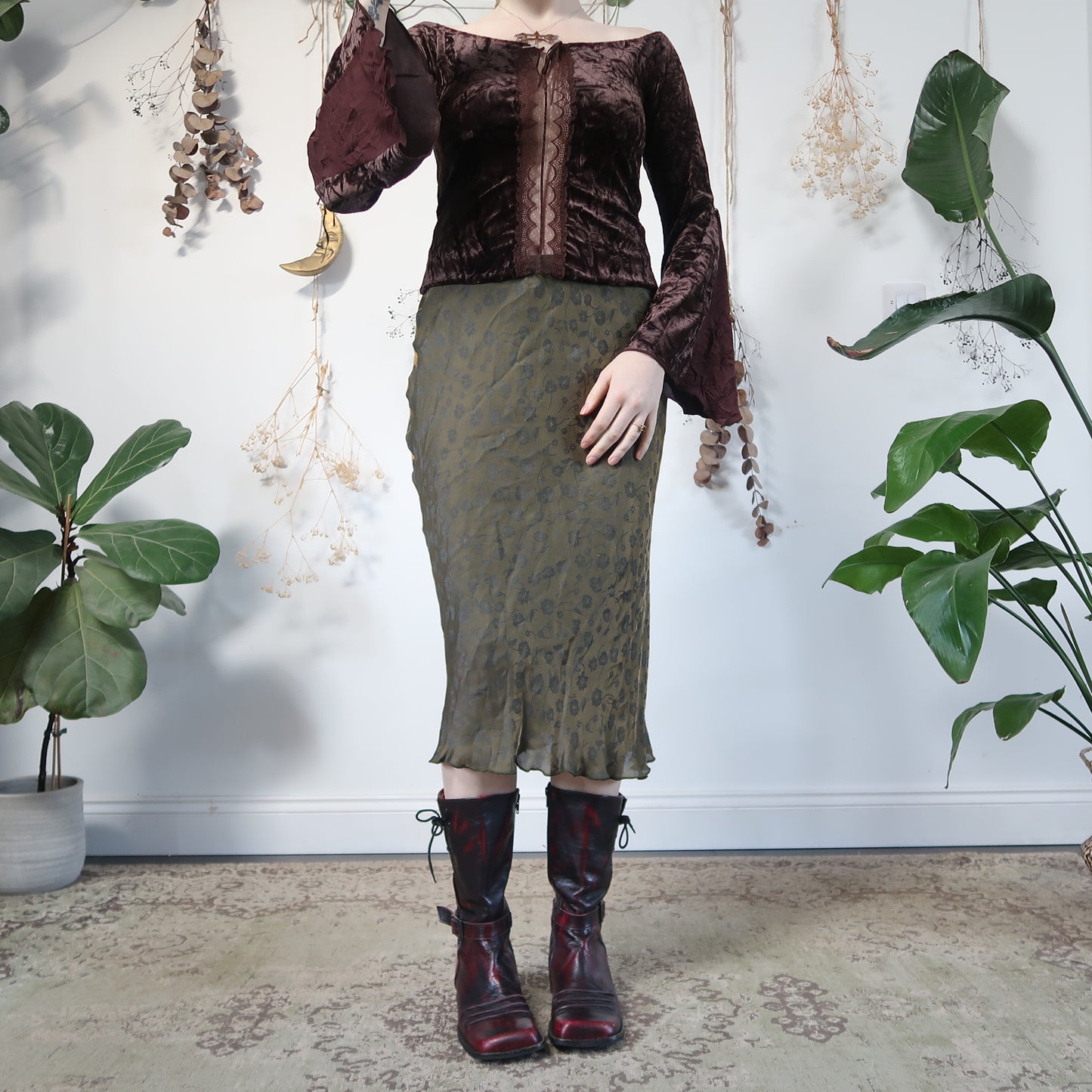 Green gold iridescent skirt - size S/M