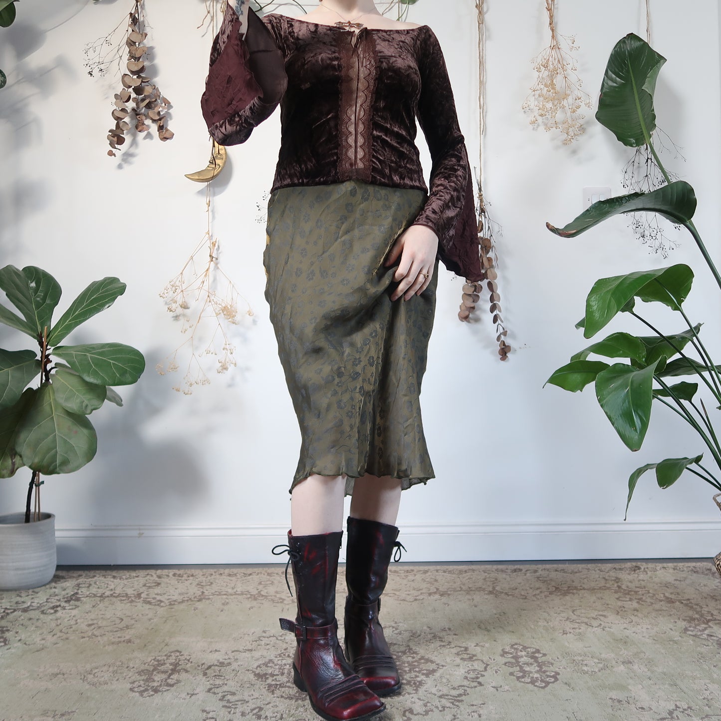 Green gold iridescent skirt - size S/M