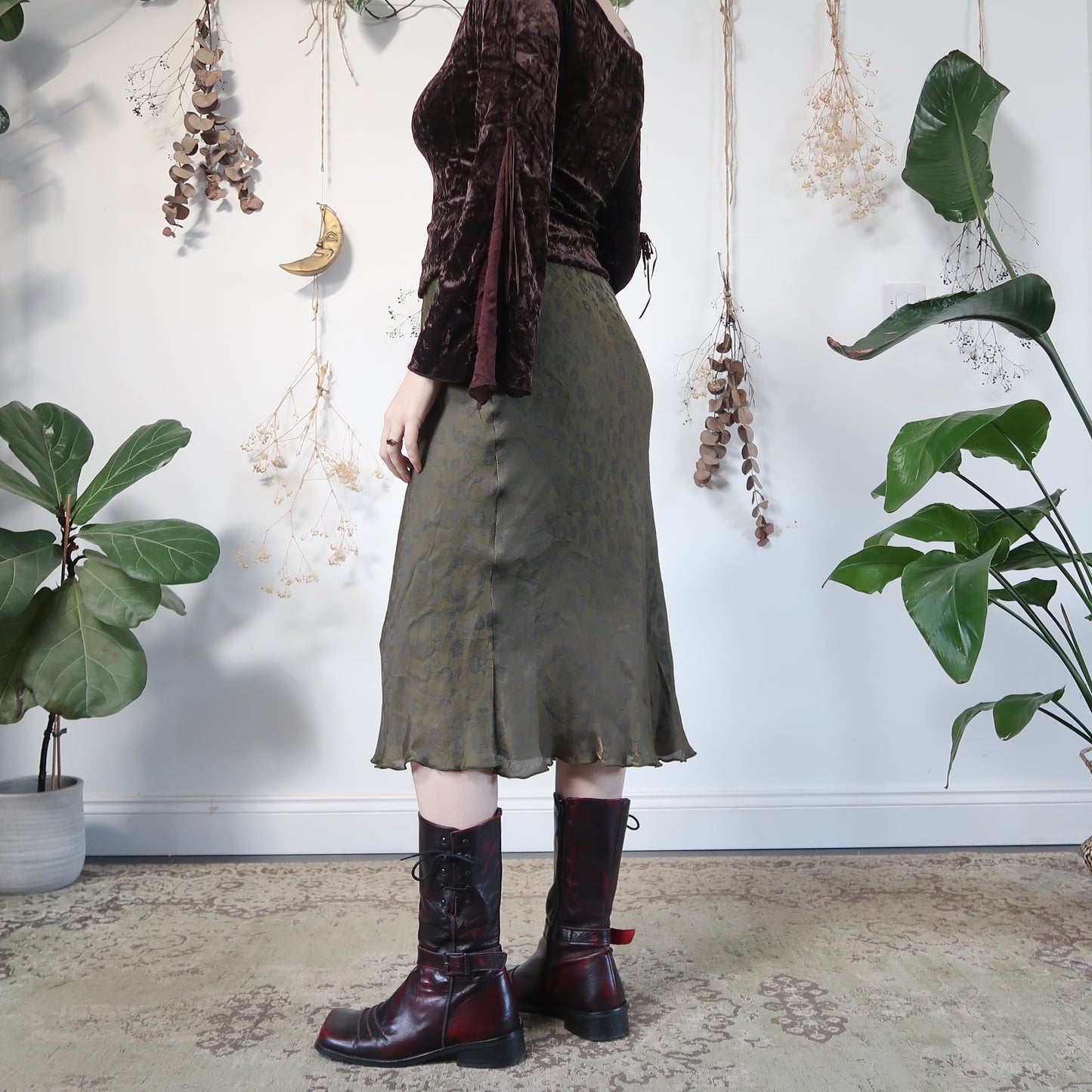 Green gold iridescent skirt - size S/M