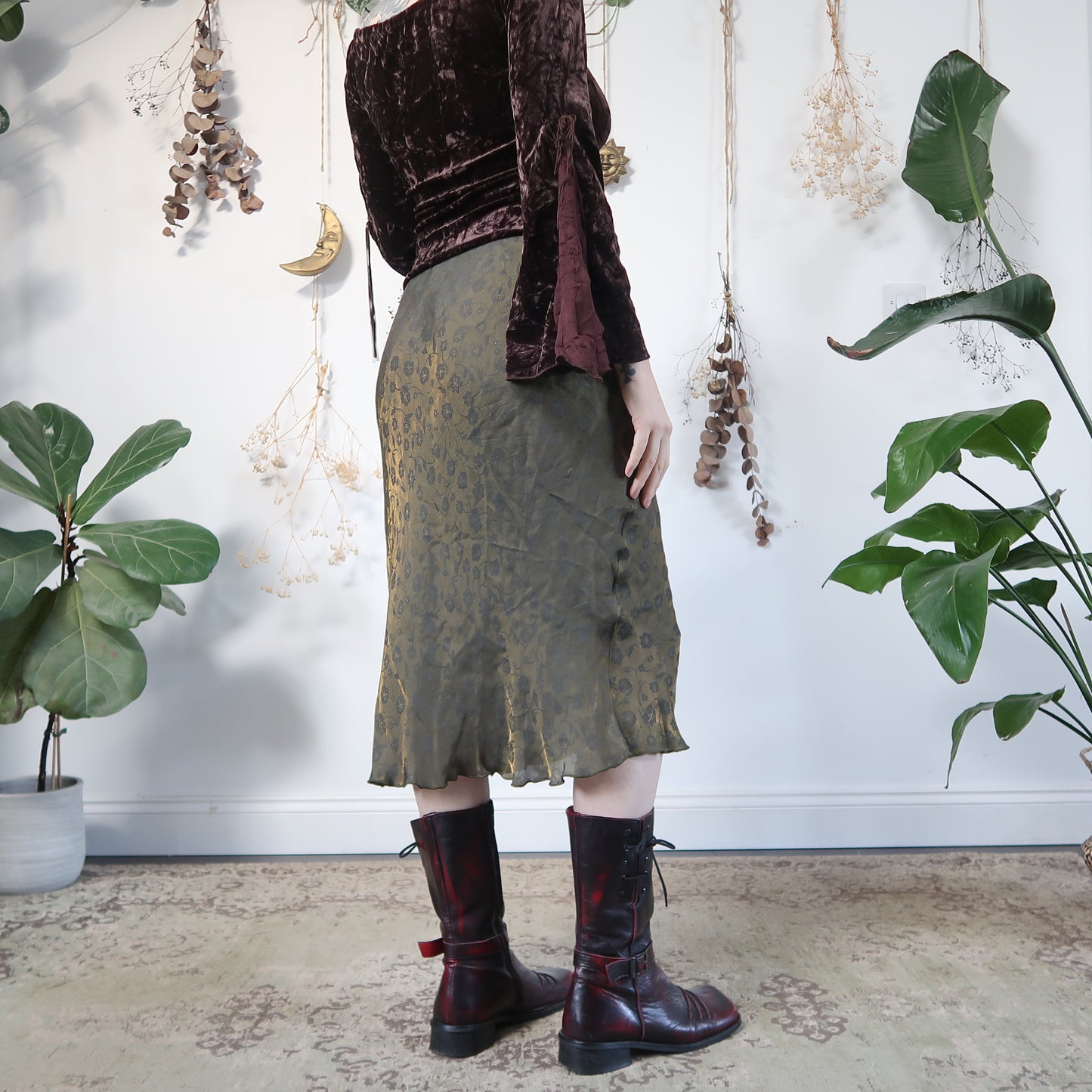 Green gold iridescent skirt - size S/M