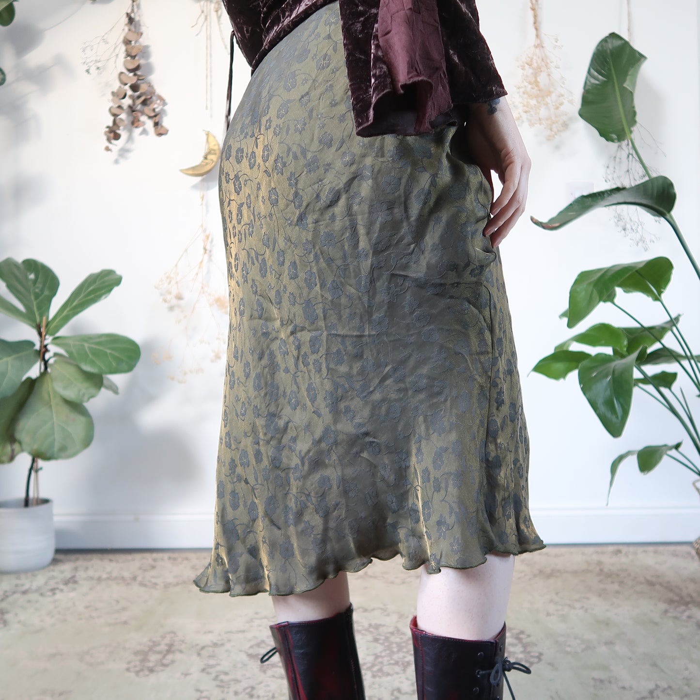 Green gold iridescent skirt - size S/M