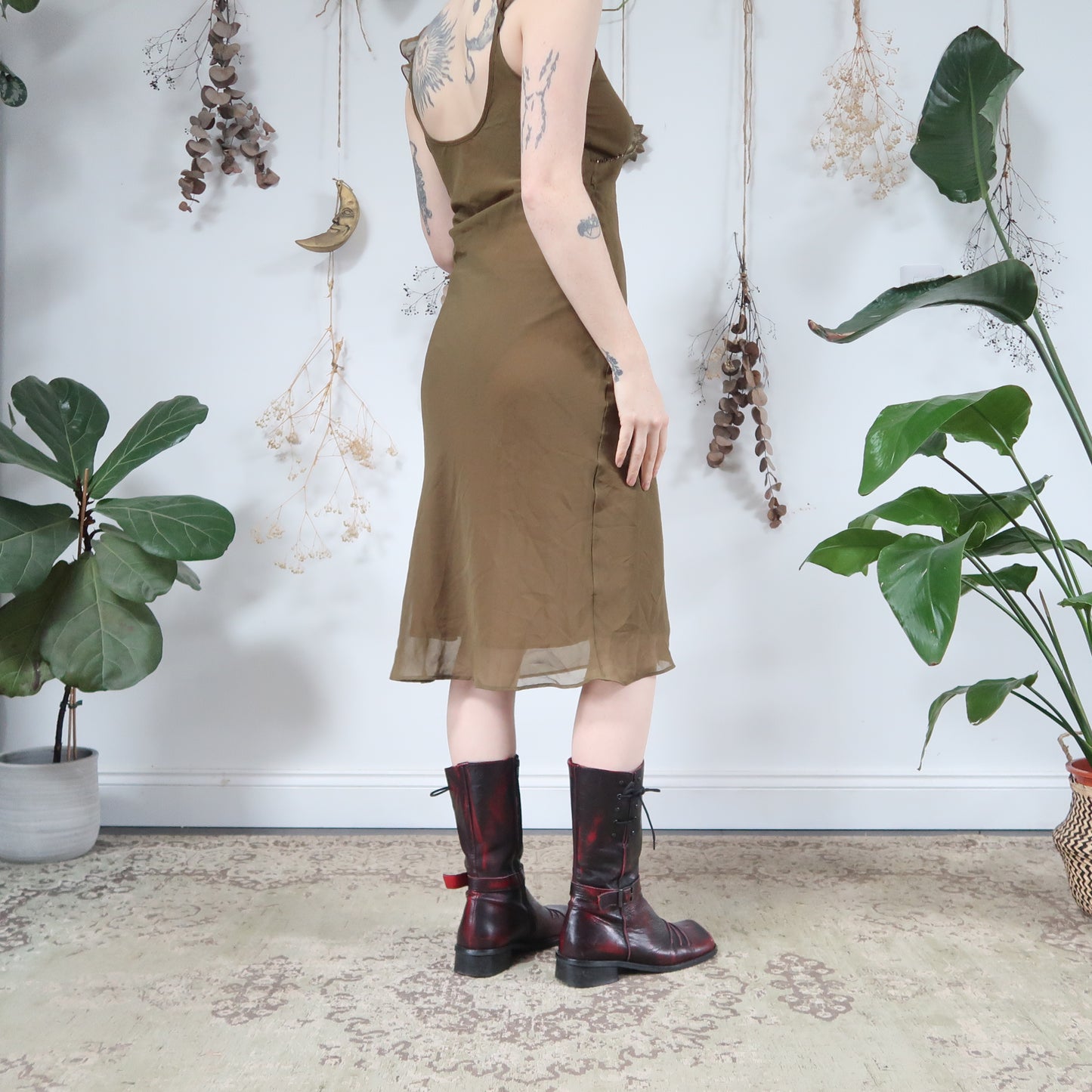 Olive midi dress - size S