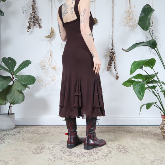 Brown beaded dress - size M