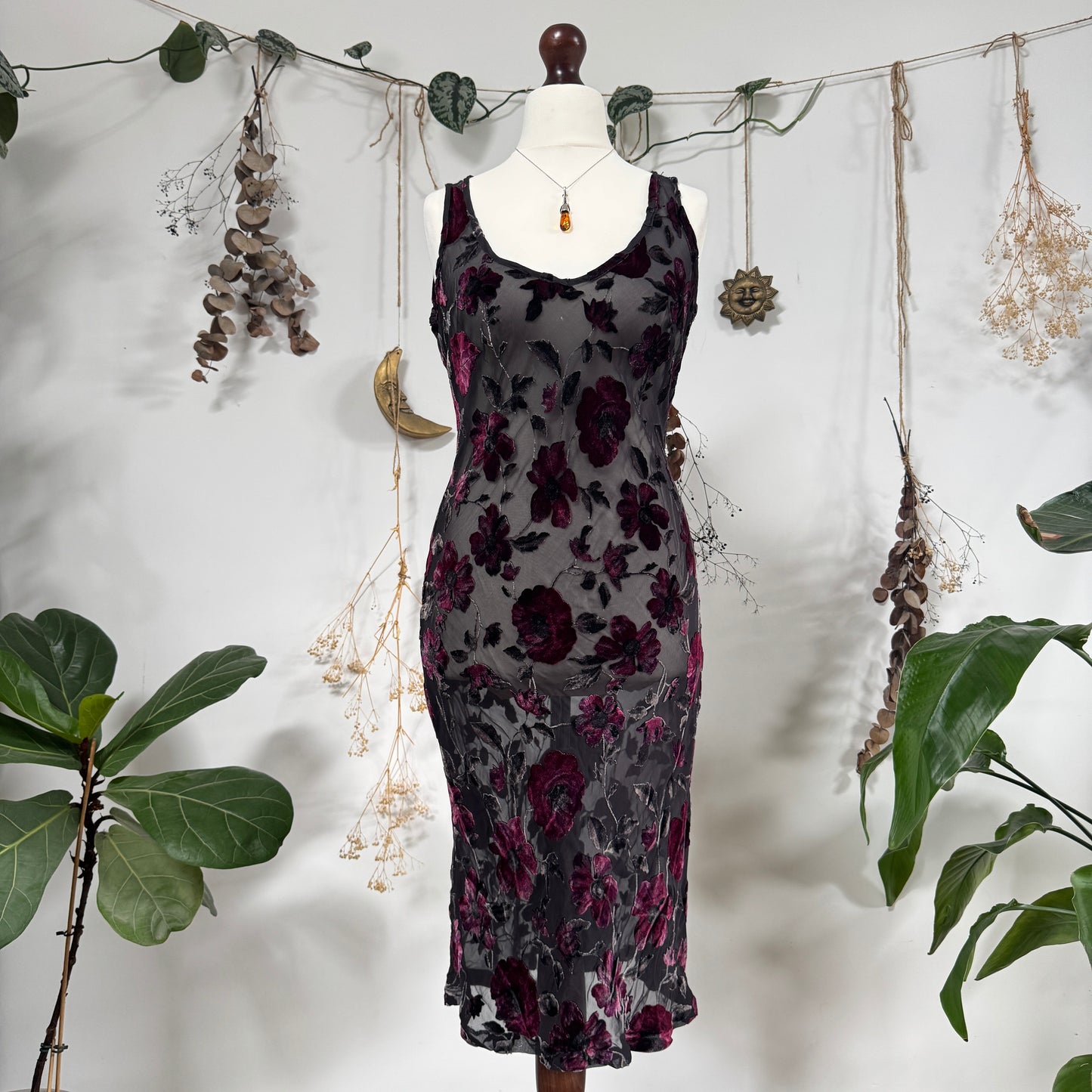 Sheer velvet dress - size M