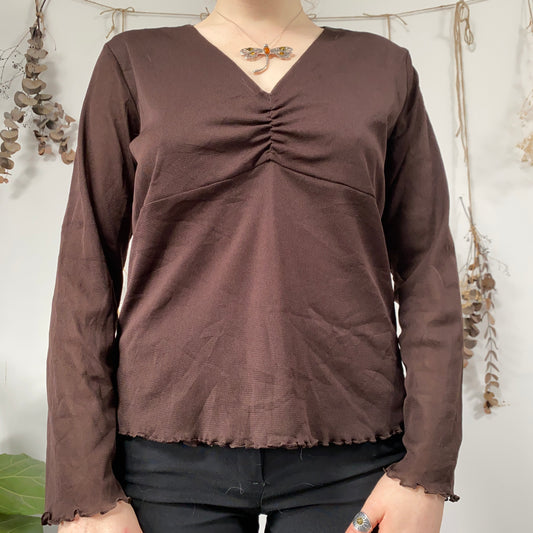 Brown mesh top - size L/XL