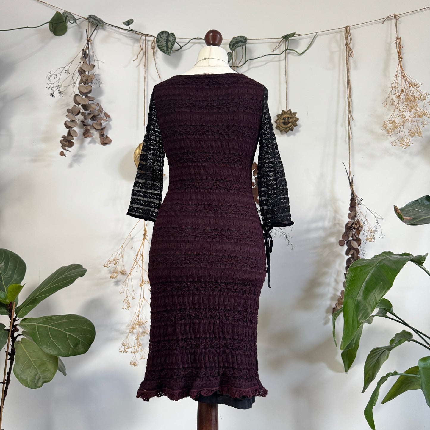 Purple black lace dress - size M