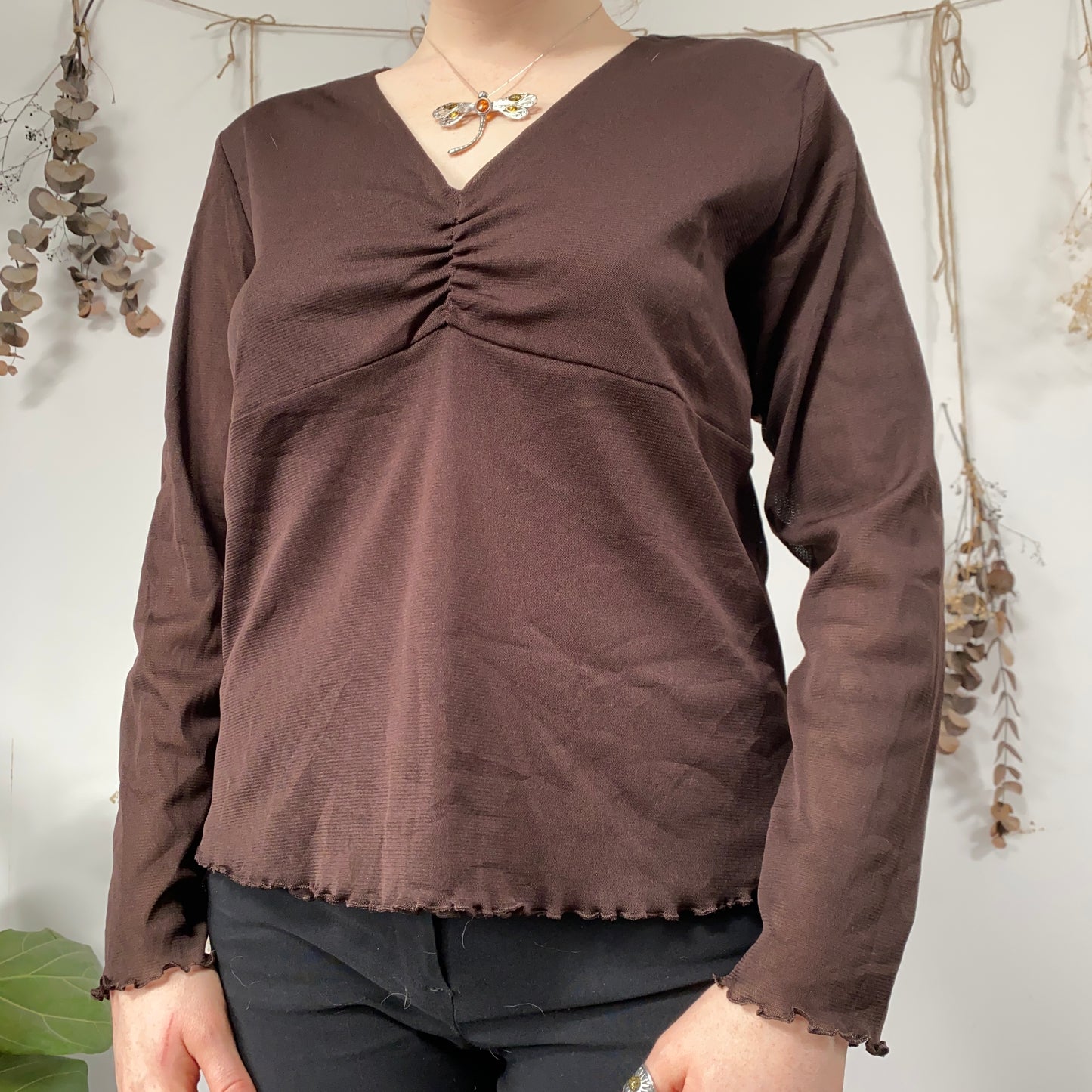 Brown mesh top - size L/XL