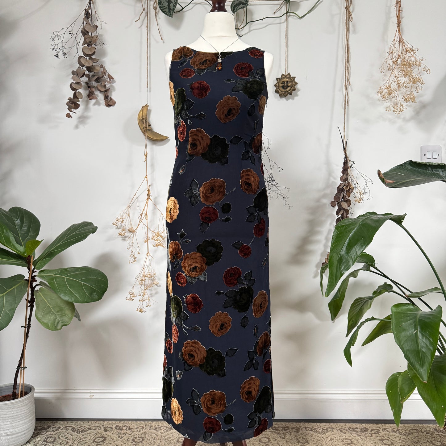 Floral velvet dress - size S