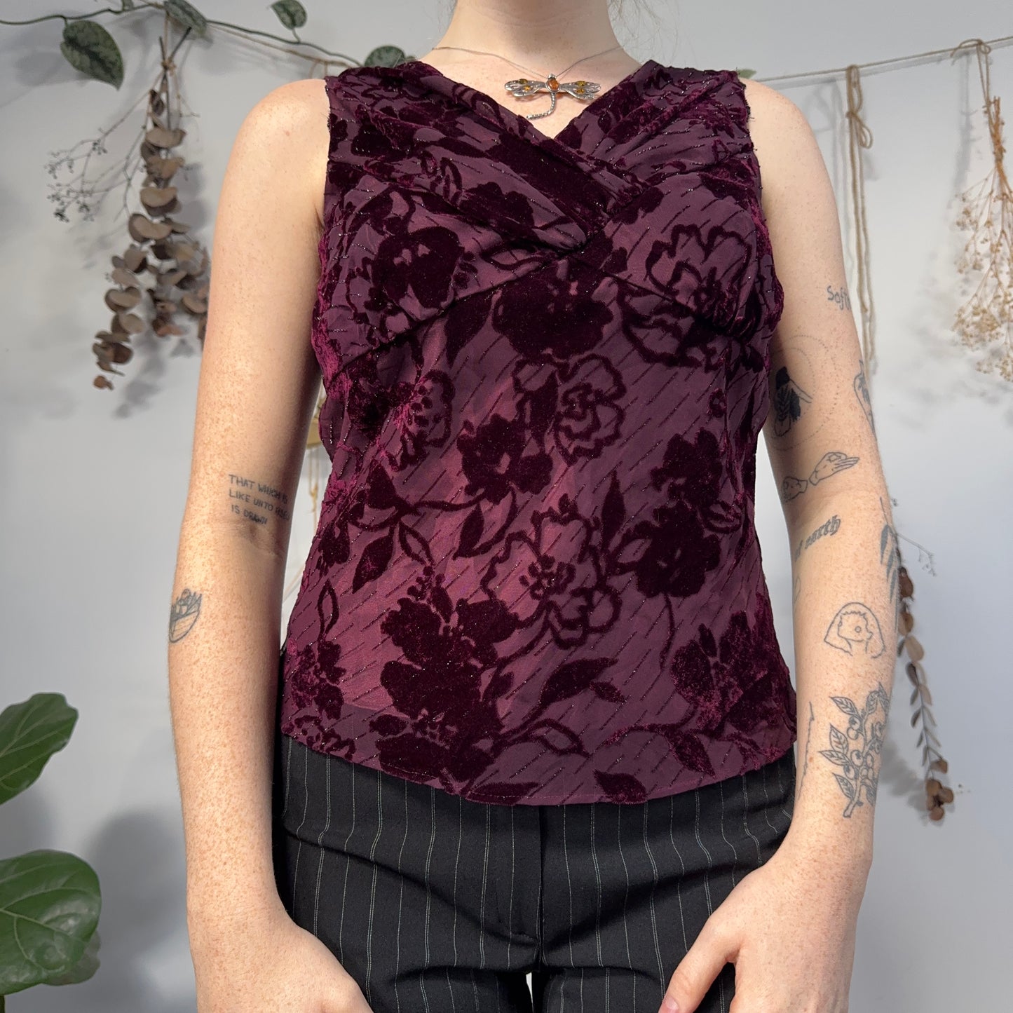 Purple velvet top - size S