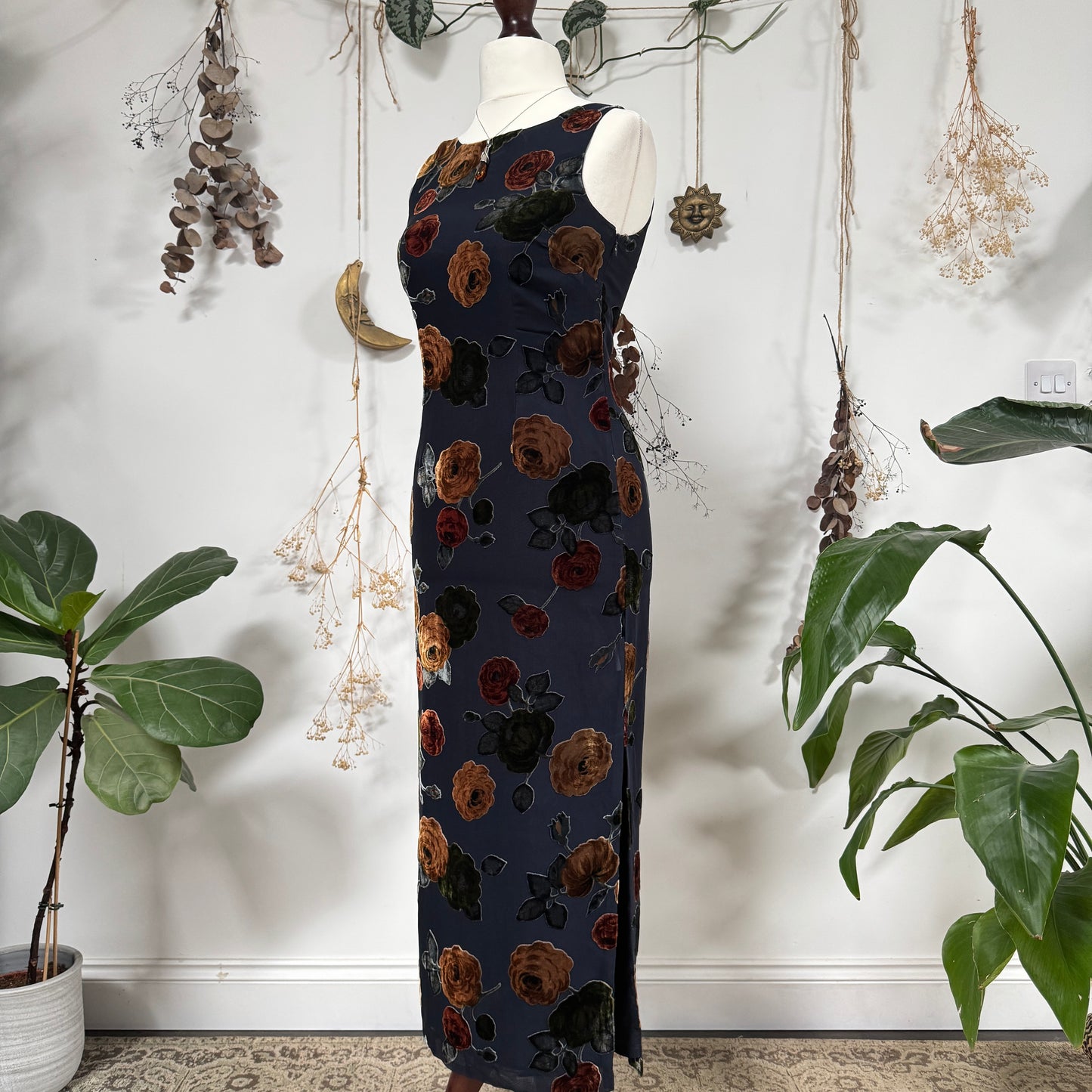 Floral velvet dress - size S