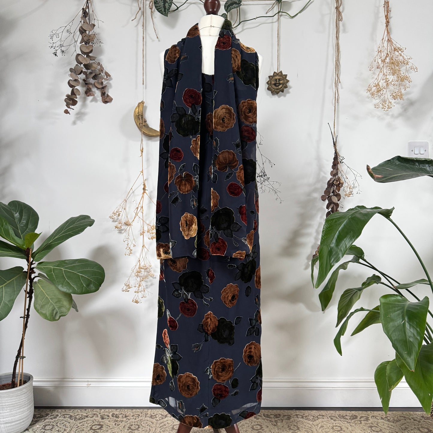 Floral velvet dress - size S